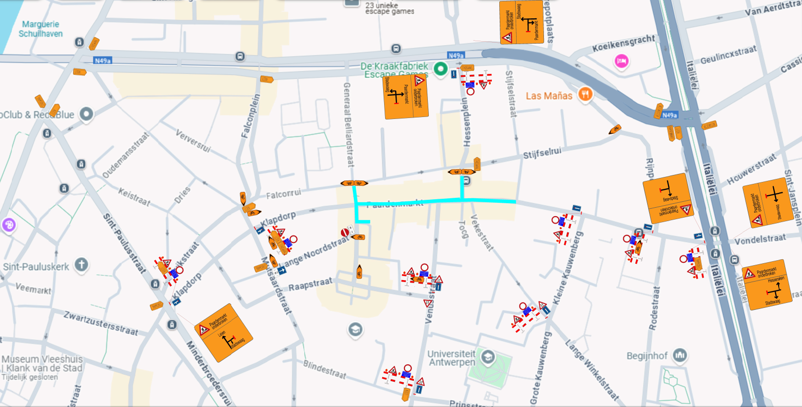 grondplan met omleiding fase 2